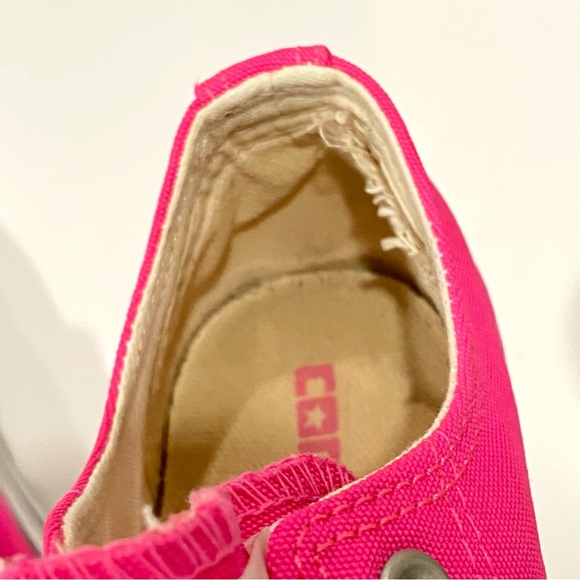 Converse All Star Chuck Taylor low top lace up neon pink canvas sneakers shoes - Picture 10 of 11